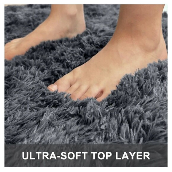 OLANLY Area Rugs for Living Room Bedroom, Machine Washable 4x5.9 Feet Soft Gray - Picture 4 of 6